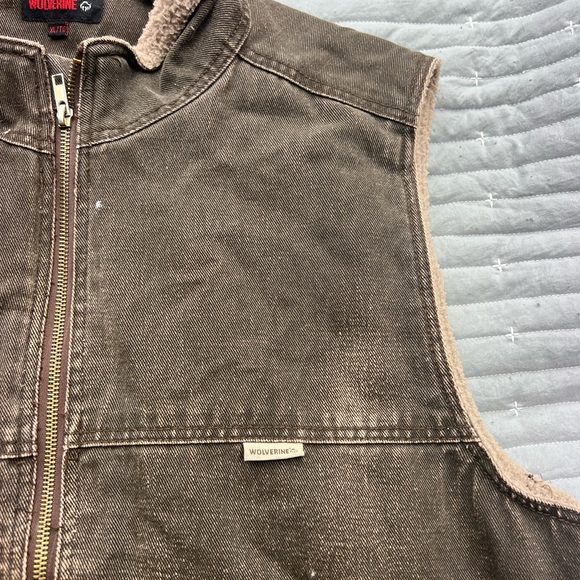 Vintage Brown Sherpa-Lined Vest - Picture 3 of 5
